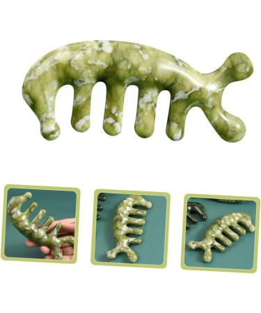 Magiclulu Jade Massage Comb - Scalp & Body Massager Tool | Natural Jade Handicrafts | 11.50x4.50cm Green - Buy Online on GoSupps.com