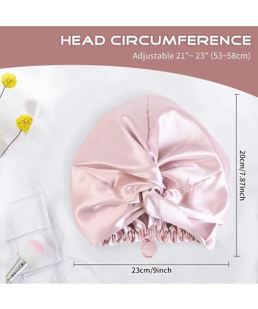 Arqumi Kids Double-Layer Satin Hair Bonnet - Adjustable Pink Sleep Cap for Girls - Buy Online on GoSupps.com