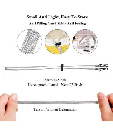 ACCROL 10pcs Adjustable Lanyard Elastic Bands - Portable Necklace Hanger & Reusable Ear Holder Rope - Gray Rubber Band for International Shipping - Buy Online on GoSupps.com