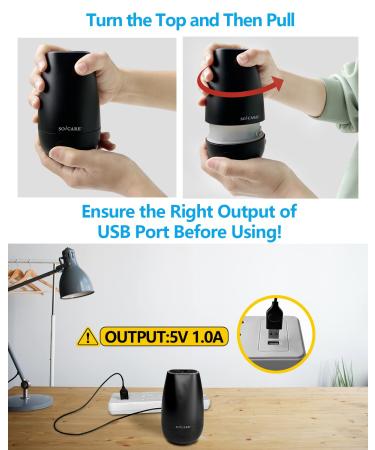 SOICARE Car Diffuser 2nd Gen | Portable Essential Oil Scent Humidifier USB Mini Aromatherapy for Travel/Office/Home - Elegant Black - Buy Online on GoSupps.com