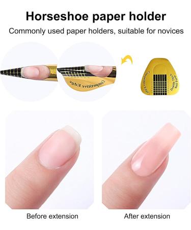 Nail Forms for Acrylic Nails - Horseshoe Shaped Nail Extension Stickers with Numbers Marked Nail Tape for Professional Use Nail Shaper for Nail Art DIY Nail Extension Tips Buogint Horseshoe Paper Holders 100 Pieces - Buy Online on GoSupps.com