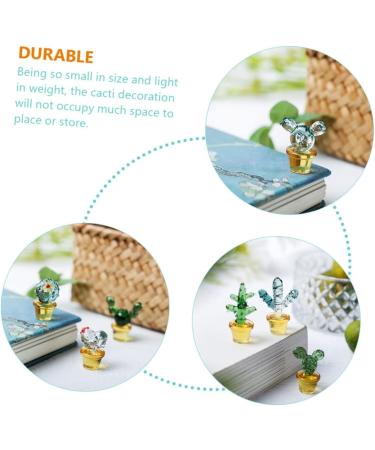 Zerodeko Car Toys 5 Pcs Cactus Decoration Cactus Figurine Vitroleros Para Mini Ornament Steam Cleaner Glass Sculpture Glass Cactus Decor Mini Figurine Crafts Car Glasses Soda Lime Glass - Buy Online on GoSupps.com