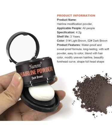 Instant Hairline Powder Shadow - Professional Root Concealer for Men and Women in Light Brown/Dark Brown - Waterproof - Buy Online on GoSupps.com