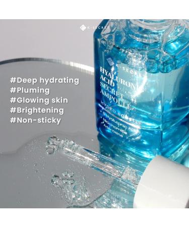KSECRET Hyaluronic Acid Ampoule | Korean Skincare | 8 Types Hyaluronic Acid & Niacinamide for All Skin Types | 30ml Hydration from Sea Water - Buy Online on GoSupps.com