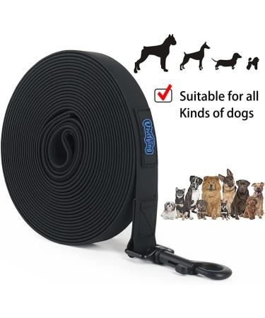 Vivifying 6m Waterproof Tow Line for Dogs with Padded Handle - Perfect for Recall Training Hiking Swimming Beach & Lake (Black) - Buy Online on GoSupps.com