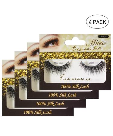 4 Pairs of Miss 3D Volume Tapered False Eyelash Extension MS01 - Luxurious Long-Lasting International Shipping - Buy Online on GoSupps.com