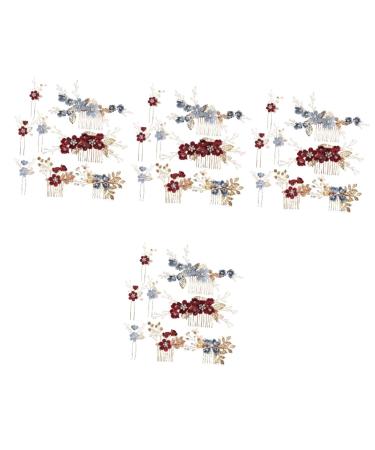 MAGICLULU Bridal Comb 8 Sets Bridal Headwear Pearls Hair Combs Wedding Headpiece for Bride Pumice Stone for Feet Flower Hair Combs Pearl Headpiece Bridal Hair Comb Vintage Miss Accessories