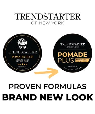 TRENDSTARTER Pomade Plus 4oz - Medium Hold & Shine Flake-Free Water-Based Hair Gel for All Hair Types - All-Day Styling Solution - Buy Online on GoSupps.com