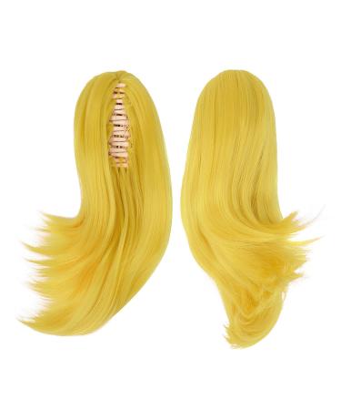 MapofBeauty 22 Inch Yellow Short Hair + Ponytail Cosplay Wig - Perfect for Costume Parties & Themed Events - Buy Online on GoSupps.com