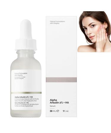Alpha Arbutin 2% + Hyaluronic Acid Alpha Arbutin Serum Dark Spots Removal Hyaluronic Acid Serum for Face Reduce Fine Lines & Wrinkle Face Serum for Women & Men Plump and Smooth
