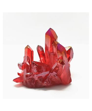 110g Natural Crystal Red Angel Aura Quartz Cluster specimens d Titanium Coating Quartz Cluster Decoration