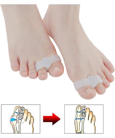 WHRCY Silicone Toe Spacers - Comfortable Hammer Toe Corrector & Distance Holder for Smooth Toes - Reusable White Foot Relief Solution - Buy Online on GoSupps.com