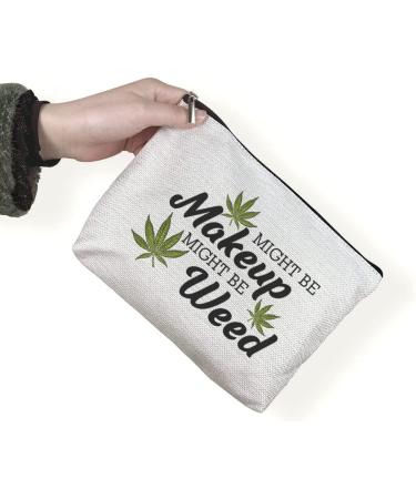 2 Pcs Marijuana Makeup Bag Set - Funny Weed Leaves Travel Zip Pouches - Great Gifts for Friends, Sisters, Colleagues - 10*7.5 Inch - Buy Online on GoSupps.com