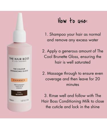 Buy BY LISA SHEPHERD Cool Brunette Colour Enhancing Gloss - Semi-Permanent Hair Treatment (150ml) | 6 Washes | International Shipping Available - Buy Online on GoSupps.com