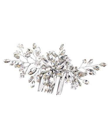 Bridal Hair Comb Wedding Hair Accessories Bridal Hair Accessories Floral Leaf Wedding Hair Clip Multipurpose Diamond Hair Accessories Lightweight for Women Girls