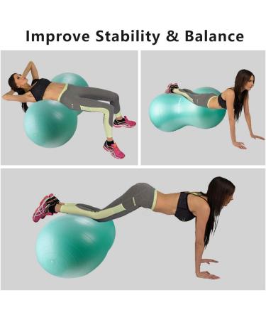INPANY Peanut Ball - Anti Burst Exercise Ball for Labor, Birthing, Physical Therapy, Kids, Core Strength - Home & Gym Fitness with Pump - Green 39x20 - Buy Online on GoSupps.com