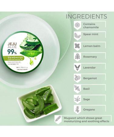 Shop The Face Shop Jeju Aloe Soothing Gel - 99% Aloe Vera Multi-Use Moisturizer for Face & Body Organic Certified 10.1 Fl Oz - International Shipping - Buy Online on GoSupps.com