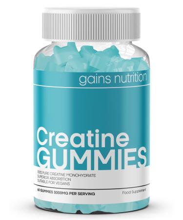 Creatine Gummies for Men & Women - 60 Chewable Gummies (1 Months Supply) - 3000mg Creatine Monohydrate Per Serving - Natural Berry Flavoured Suitable for Vegans