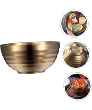 Zerodeko 3 Pcs Stainless Steel Double Bowl Salad Bowl Metal Bowl Pot Soup Container Child Thicken Mixing Bowl 11x11cmx3pcs Goldenx3pcs - Buy Online on GoSupps.com