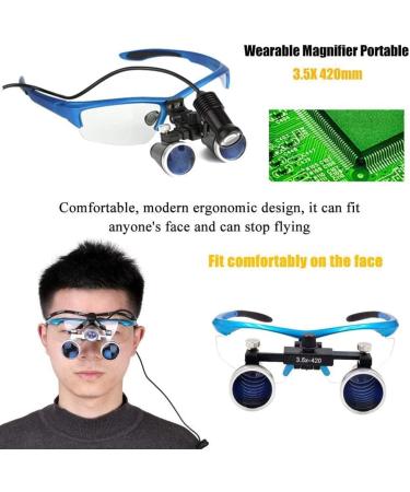 Magnifier 3.5X 420mm Dental Surgery Magnifying Glass Binocular Loupe handsfree Headband Magnifier with Led Headlights with Handy Carry Case for Hobby Electricians Jewelers S - Buy Online on GoSupps.com