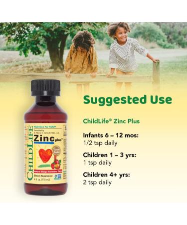 ChildLife Essentials Liquid Zinc Plus - Immune Support for Kids - Mango Strawberry - 4 Fl Oz - Buy Online on GoSupps.com