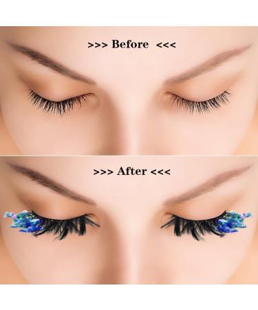 Colored Eyelashes 5D False Eyelashes with Glitter Fake Mink Eyelashes Wispies Fluffy Colored Eyelashes Dramatic Strip Eyelashes for Christmas Cosplay Costumes Fake Eyelashes Type 7 - Buy Online on GoSupps.com