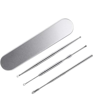 HEALIFTY 3Pcs Stainless Steel Ear Scoop Ear Cleaner Set Curette Earwax Removal Cleaning Tool - Buy Online on GoSupps.com