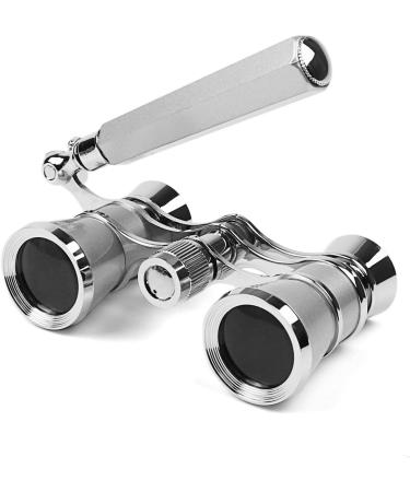 Kingscope 3X25 Vintage Opera Glasses Binoculars with Handle - Silver | Perfect for Theater, Musical Concerts | Lorgnette Design - Buy Online on GoSupps.com