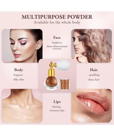 AOOWU Shimmering Glitter Powder Spray - Sparkling Body & Hair Highlighter Loose Powder for Women - Brown - Buy Online on GoSupps.com