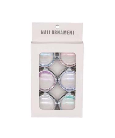 Metallic Nail Powder Mirror Effect Nail Powder Manicure Pigment DIY Nail Art Decoration 6 Colors metallic nail powder