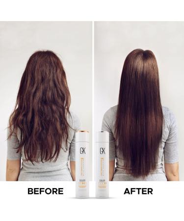 GK HAIR Global Keratin Moisturizing Shampoo Moisturizing Conditioner pH+ Clarifying Shampoo 300 ml and serum pack of 2 10 ml Organic oil extracts - Buy Online on GoSupps.com