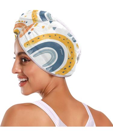Colorful Rainbow Hair Towel 2 Pack - Super Absorbent Quick Dry Hair Turbans for Women & Girls - Buy Online on GoSupps.com