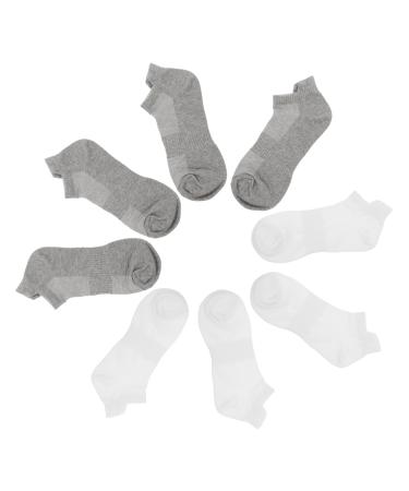 minkissy 4 Pairs Combed Cotton Socks Running Socks All Season Stocking Low-cut Liner Socks Low-cut Liners Socks Unisex Stockings Unisex Socks Breathable Sports Stockings Summer Socks White Grey 21x5x0.3cm