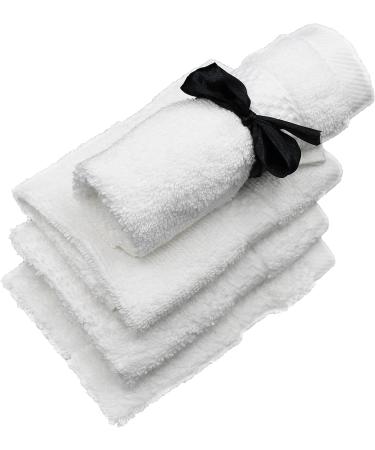 Leather & Looms 12 Pack Cotton Soft Washcloths 12x12 - Extra-Absorbent & Quick Drying (White) - Buy Online on GoSupps.com