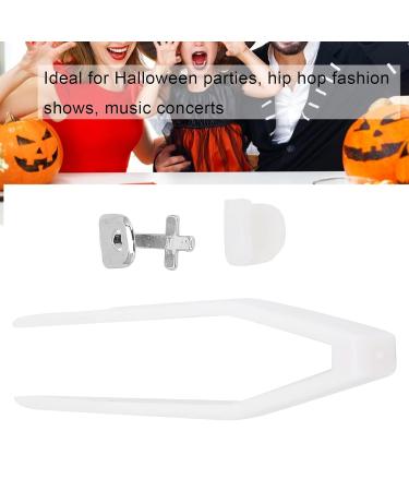 Shop Hip Hop False Tooth Accessory - Silver Cross Pattern for Halloween & Parties | International Shipping - Buy Online on GoSupps.com