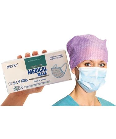 Meyxy Medical Grade ASTM Level 2 Blue Disposable Adult Face Mask 50 PCS(1 Box) Promo by EBAT,Qualification of EN14683,High Filtration Ventilation Ear-Loop 3-Layer(1x Melt-Blown 33%,2X Non-Woven 67%) 50 Count (Pack of 1) AS…