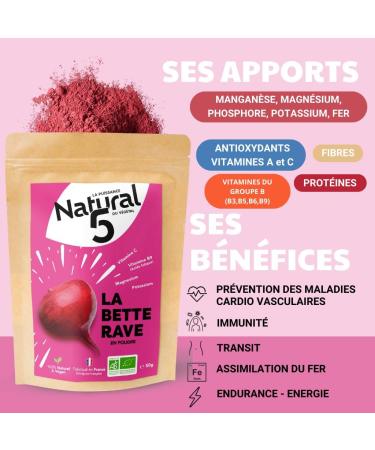 Organic beet juice powder vegan Natural 5 - Buy Online on GoSupps.com