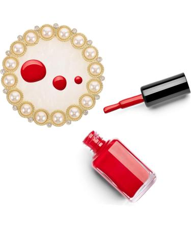 minkissy Gel Nail Polish Mixing Plate Crystal Resin Nail Art Palette With Gold Plated Edge Marbled Appearance Essential Nail Art Tools White - Buy Online on GoSupps.com