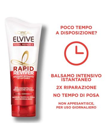 L'Or al Paris Elvive Rapid Reviver Intensive Balsam Total Repair 5 - 3 Pack Enriched with Amino Acids & Vitamin E for Damaged Hair International Shipping Available - Buy Online on GoSupps.com