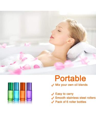 Buy 4PCs 5ml Colored Roll On Bottles | Essential Oils Glass Roller Bottles with Stainless Steel Balls - Perfect for Essential Oils - Buy Online on GoSupps.com