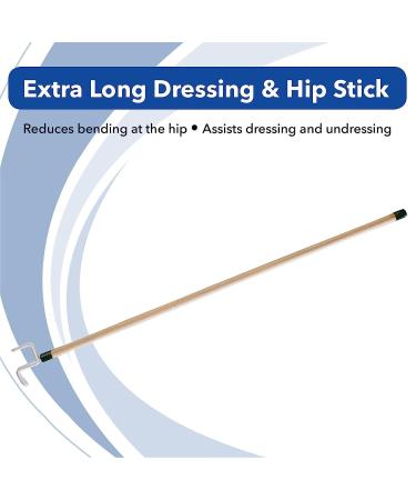 Sammons Preston Extra Long Dressing and Hip Stick with Hooks - Daily Living Aid for Limited Reach & Mobility - Buy Online on GoSupps.com
