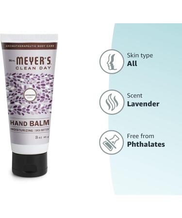Mrs. Meyer's Clean Day Moisturizing Hand Balm - Travel Size Basil & Lavender - Essential Oils - 3 oz - International Shipping Available - Buy Online on GoSupps.com