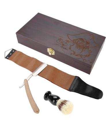 3pcs Manual Razor Set with Beard Brush & Shaving Strips | Premium Wooden Box Gift Set - Ideal for Smooth Shaving - Buy Online on GoSupps.com