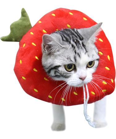 QYCX Pet Collar-Adjustable Cat Recovery Collar&Cute Soft Strawberry Neck Cone After Surgery Anti-Bite Lick Wound Healing Protective Cat Elizabethan Collar for Kitten&Puppy - Buy Online on GoSupps.com