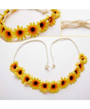 Sunflower Hair Wreath Set - Festival & Bridal Flower Headband Duo - Buy Online on GoSupps.com