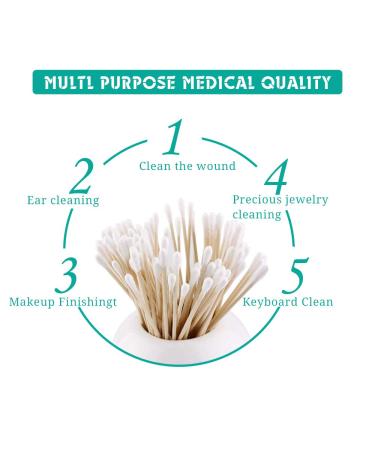 200 PCS Long Wooden Cotton Swabs - Multi-Use Cleaning Sticks with Wood Handle for Makeup, Baby Care, and Home Accessories - Buy Online on GoSupps.com