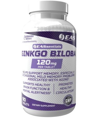 EAS Experimental and Applied Sciences Ginkgo Biloba 120mg | Supports Brain Function & Memory | High Levels of Flavonoids & Terpenoids | Better Absorption with Cyclosome Delivery | 90 Tablets