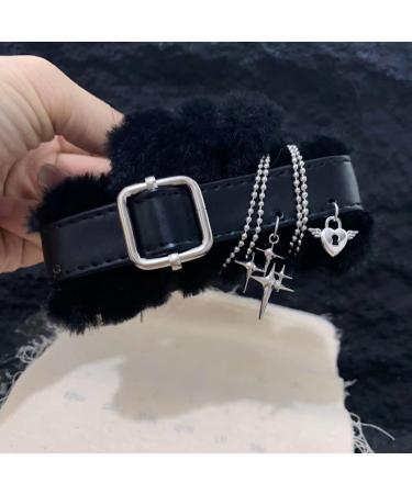 Plush Hair Claw Clips Gothic Leathers Winter Hair Barrettes Non-Slip Hair Clips Punk Girls Hair Accessories Hair Barrettes For Women Thick Hair - Buy Online on GoSupps.com