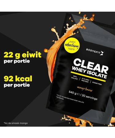 BodyFit Body & Fit Clear Whey Isolate Clear Whey Protein Proteine Poeder Proteine Ranja Eiwit Limonade Mango smaak 540 gram 20 shakes - Buy Online on GoSupps.com