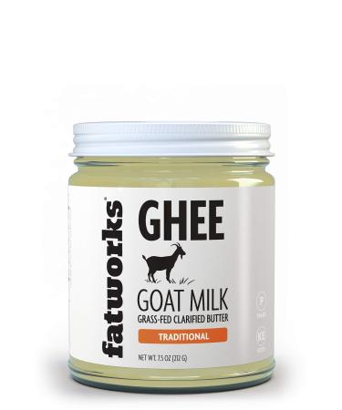 Fatworks Fine Filtered 100% Grass-Fed Goat Milk Ghee, Pasture Raised on Small Family U.S. Farm. KETO, PALEO, WHOLE 30 APPROVED, 7.5 oz. 7.5 Ounce (Pack of 1)